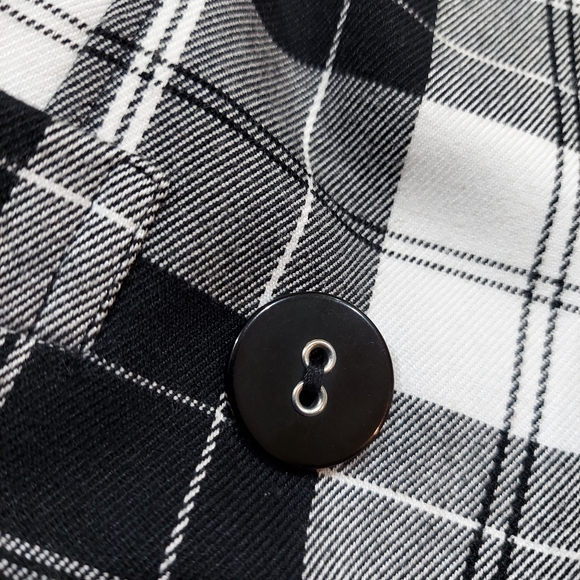 Rampage Double Breasted Plaid Pea Coat Jacket - Picture 7 of 15